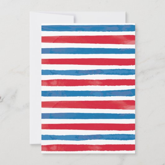 Rood Wit en Due Baby shower Kaart (Achterkant)