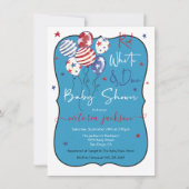 Rood Wit en Due Baby shower Kaart (Voorkant)