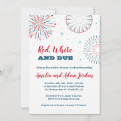 Rood, wit en due Baby shower Kaart (Voorkant)