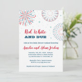 Rood, wit en due Baby shower Kaart (Staand voorkant)