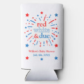 Rood wit en Due Baby shower Koelboxxen Seltzer Blikjeskoeler (Achterkant)