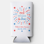 Rood wit en Due Baby shower Koelboxxen Seltzer Blikjeskoeler (Voorkant)