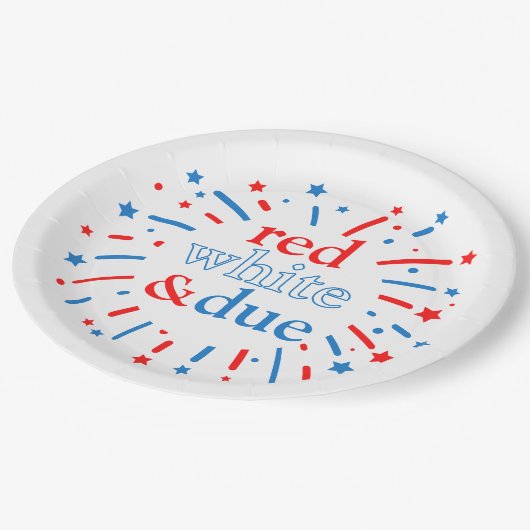 Rood Wit en Due Baby shower Papier Borden Papieren Bordje (Gekanteld)