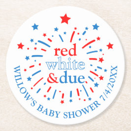 Rood Wit en Due Baby shower Papier Onderzetters
