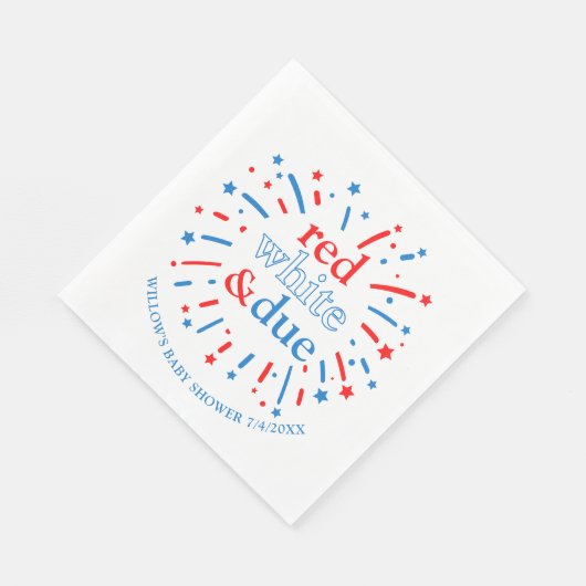 Rood wit en Due Baby shower servetten (Hoek)