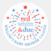 Rood wit en Due Baby shower Stickers (Voorkant)