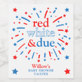 Rood Wit en Due Baby shower Wijn Snack Labels Etiket (Enkel label)