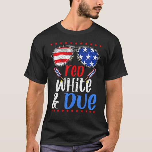 Rood wit en due bril zwangerschap Amerika vlag B T-shirt (Voorkant)
