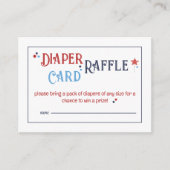Rood Wit en Due Diaper Raffle Kaart (Voorkant)