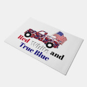 Rood wit en echt blauw deurmat (Schuin)