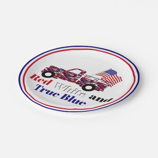 Rood wit en echt blauw papieren bordje (Gekanteld)