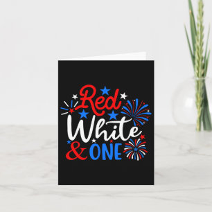 Rood wit en een 4 juli 1 Verjaardag Patriot Kaart