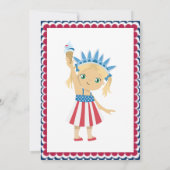 Rood wit en een patriottisch Schattige meisje 1e v Kaart (Achterkant)