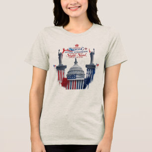 Rood, wit en fel - Amerika sterk, stijl sterk Tri-Blend Shirt