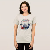 Rood, wit en fel - Amerika sterk, stijl sterk Tri-Blend Shirt (Voorkant volledig)