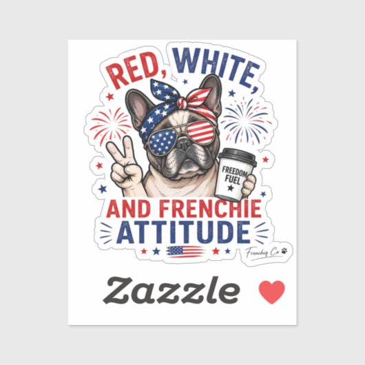 Rood Wit en Franse Attitude Patriottische Franse Sticker (Vel)