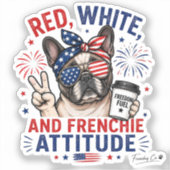 Rood Wit en Franse Attitude Patriottische Franse Sticker (Voorkant)