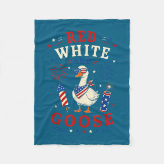 Rood wit en gans 4 juli  fleece deken