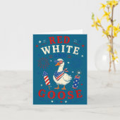 Rood wit en gans 4 juli  kaart (Gele Bloem)