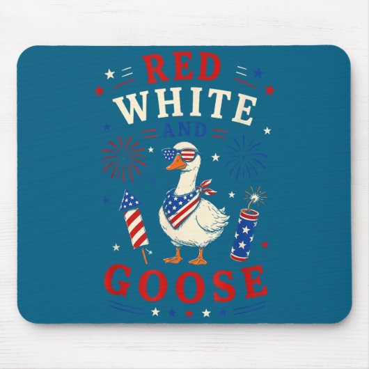 Rood wit en gans 4 juli  muismat (Voorkant)