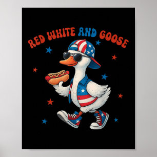 Rood Wit En Gans Grappig 4 Juli Patriottisch Vs Poster