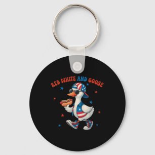 Rood Wit En Gans Grappig 4 Juli Patriottisch Vs Sleutelhanger