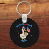 Rood Wit En Gans Grappig 4 Juli Patriottisch Vs Sleutelhanger (Voorkant)