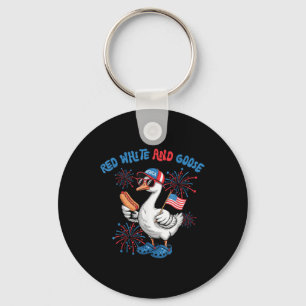 Rood Wit En Gans Grappig 4 Juli Patriottisch Vs Sleutelhanger
