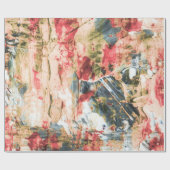 Rood wit en geel abstract schilderij cadeaupapier (Vlak)