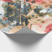 Rood wit en geel abstract schilderij cadeaupapier (Hoek)