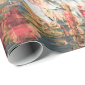 Rood wit en geel abstract schilderij cadeaupapier (Rol Hoek)