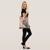 Rood wit en geel abstract schilderij tote bag (Op model)