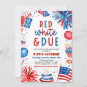 Rood, wit en genderneutraal Baby shower Kaart (Voorkant)