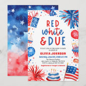 Rood, wit en genderneutraal Baby shower Kaart (Voorkant / Achterkant)