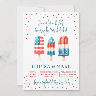 Rood, wit en gepast! Patriotic Popsicle-Baby showe Kaart