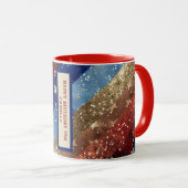 Rood Wit en Goud Americana Custome Beker Mok (Voorkant rechts)