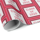 Rood Wit en Grijs Afstudeer Inpakpapier 2026 (Rol Hoek)