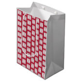 Rood Wit en Grijs Afstuderen 2026 Medium Cadeauzakje (Voorkant Gekanteld)