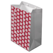 Rood Wit en Grijs Afstuderen 2026 Medium Cadeauzakje (Achterkant Gekanteld)