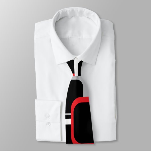 Rood wit en grijs Retro vierkant Stropdas (Gebonden)