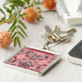 ~ Rood Wit en Grijs ~ Sleutelhanger (Zijkant)