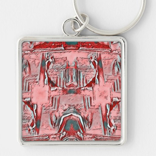 ~ Rood Wit en Grijs ~ Sleutelhanger (Voorkant)