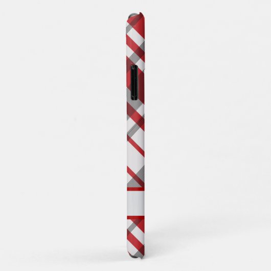 Rood, wit en grijs Tartan Aangepast Case-Mate iPhone Case (Achterkant/rechts)