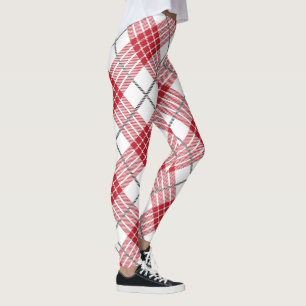 Rood wit en grijs vlakpatroon leggings