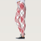 Rood wit en grijs vlakpatroon leggings (Links)