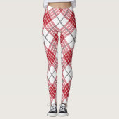 Rood wit en grijs vlakpatroon leggings (Voorkant)