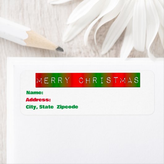 Rood, Wit en Groen Abstract Sneeuwvlokken Etiket (Insitu)