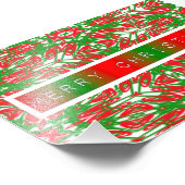 Rood, Wit en Groen Abstract Sneeuwvlokken Foto Afdruk (Hoek)