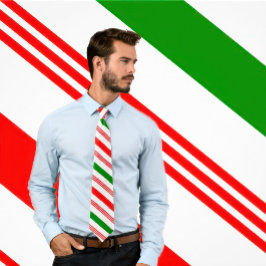 Rood, Wit en Groen Candy Cane Stropdas