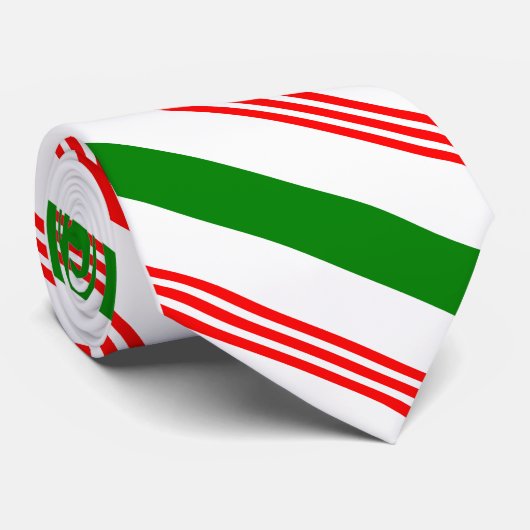 Rood, Wit en Groen Candy Cane Stropdas (Opgerold)